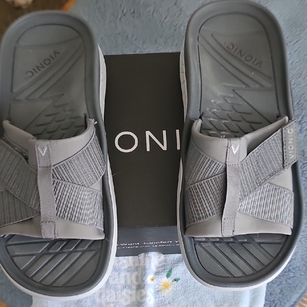 Vionic Charcoal Slide Sandals